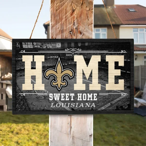 New Orleans Saints Rectangle Wood Sign