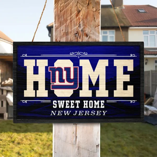 New York Giant Rectangle Wood Sign