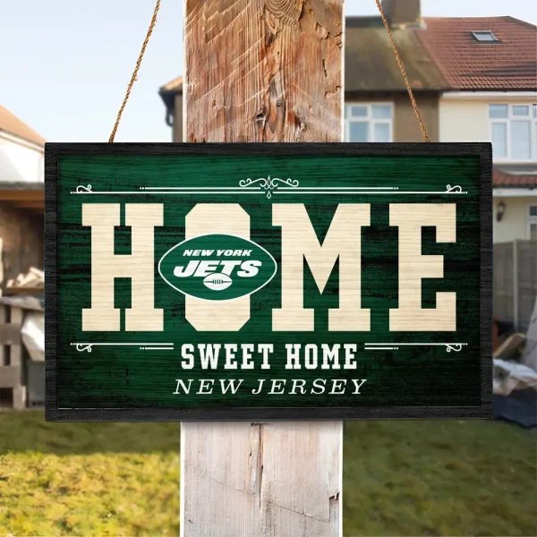 New York Jets Rectangle Wood Sign