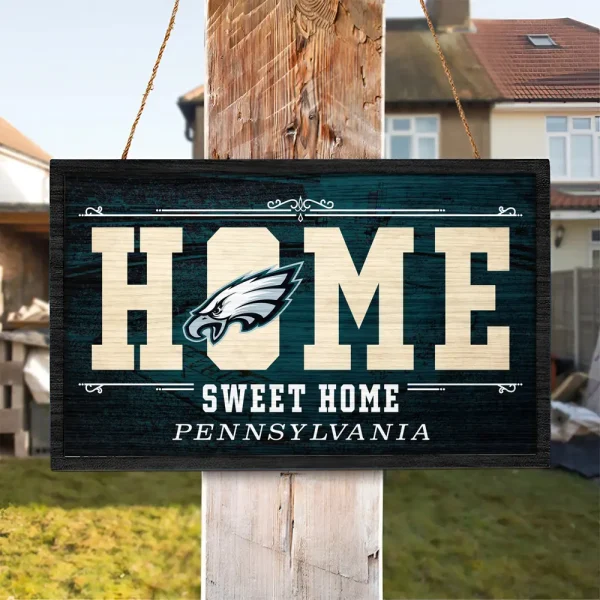 Philadelphia Eagles Rectangle Wood Sign