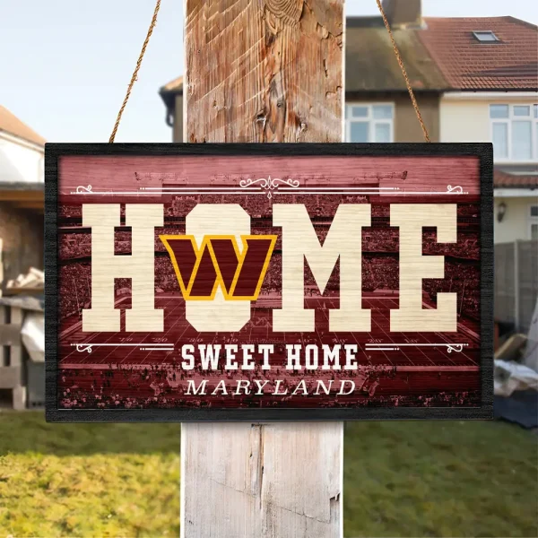 Washington Commanders Rectangle Wood Sign