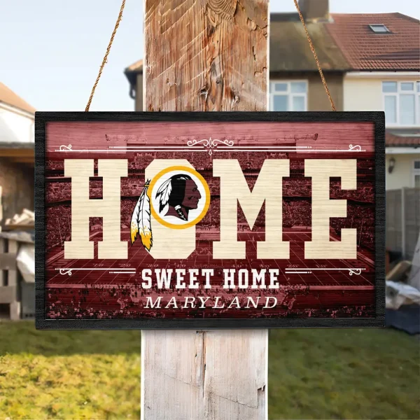 Washington Redskins Rectangle Wood Sign