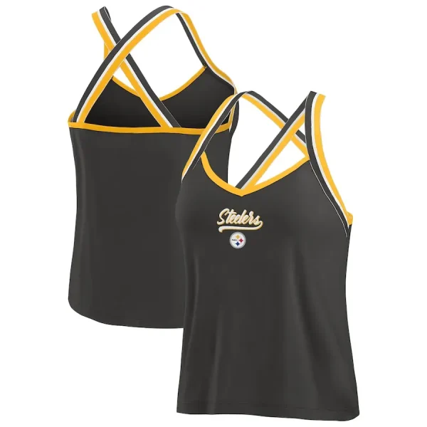 Pittsburgh Steelers Women's Cross Strap Tri-Blend Tank Top