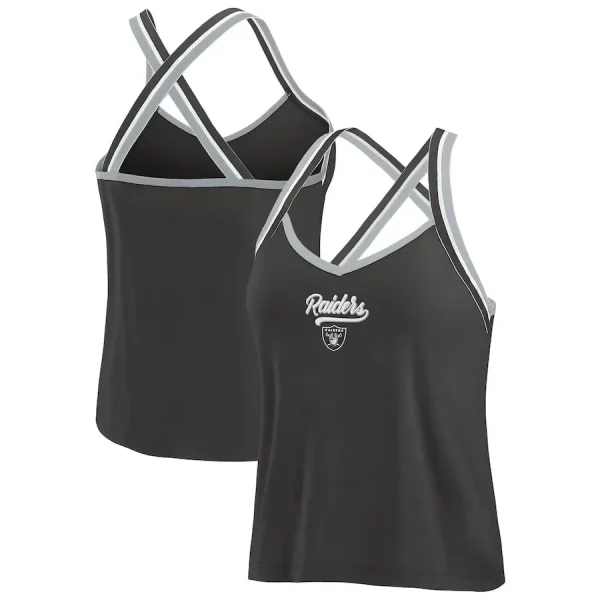 Las Vegas Raider Women's Cross Strap Tri-Blend Tank Top