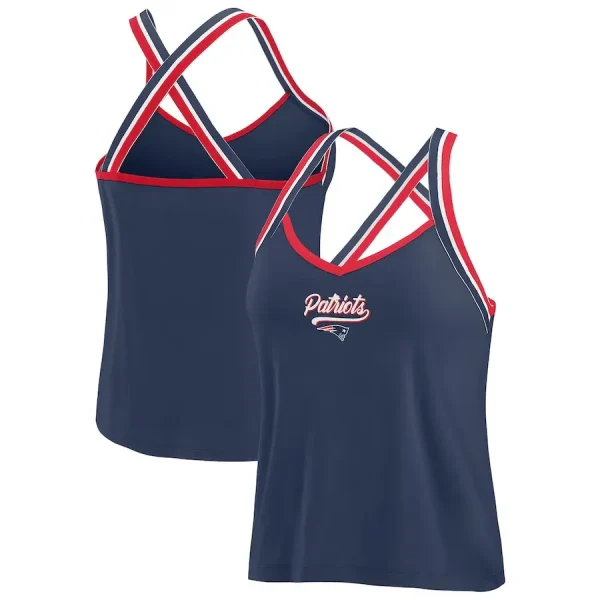 New England Patriots Women's Cross Strap Tri-Blend Tank Top