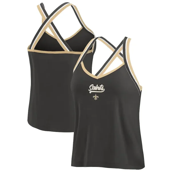 New Orleans Saints Women's Cross Strap Tri-Blend Tank Top