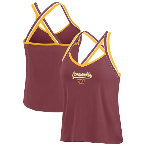 Washington Commanders Women's Cross Strap Tri-Blend Tank Top