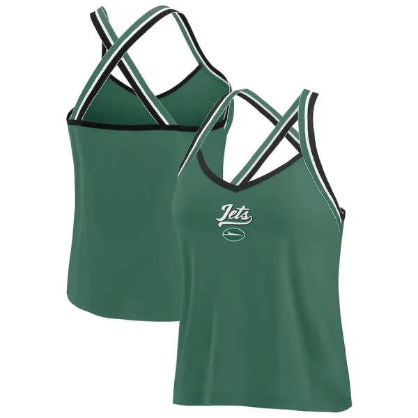 New York Jets Women's Cross Strap Tri-Blend Tank Top
