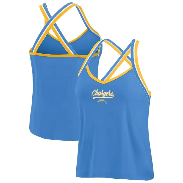 Los Angeles Chargers Women's Cross Strap Tri-Blend Tank Top