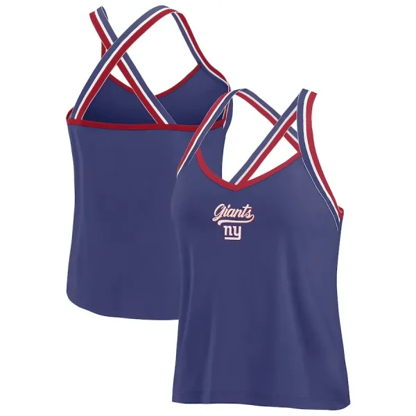 New York Giants Women's Cross Strap Tri-Blend Tank Top
