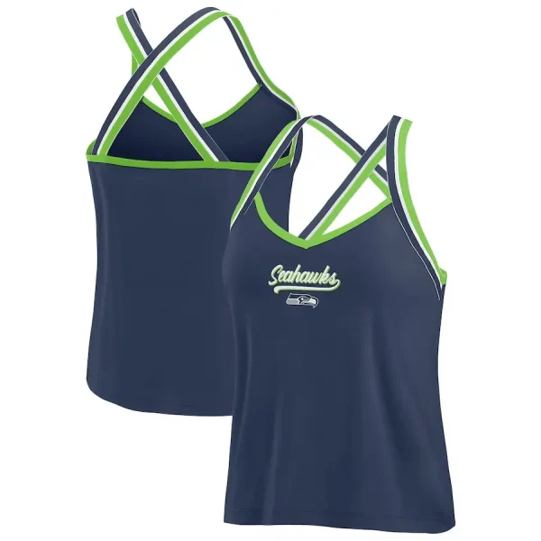 Seattle Seahawks Women's Cross Strap Tri-Blend Tank Top