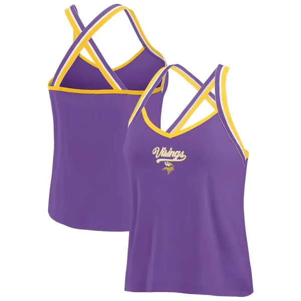 Minnesota Vikings Women's Cross Strap Tri-Blend Tank Top