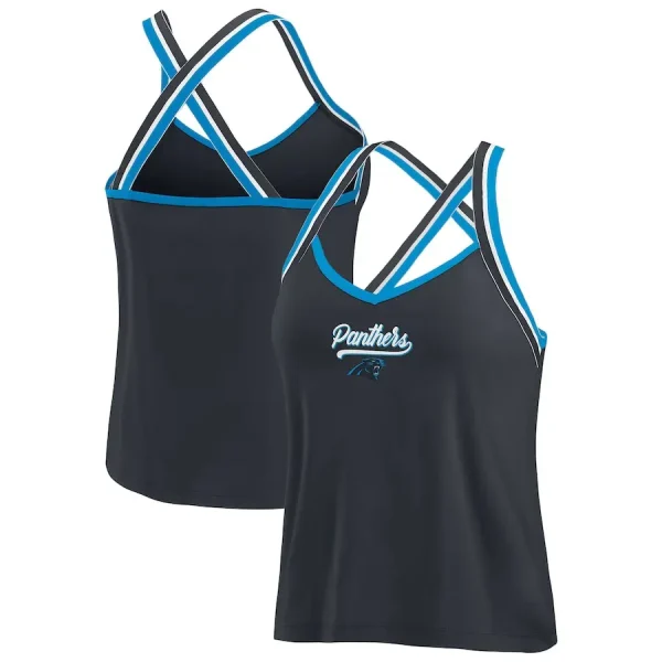 Carolina Panthers Women's Cross Strap Tri-Blend Tank Top