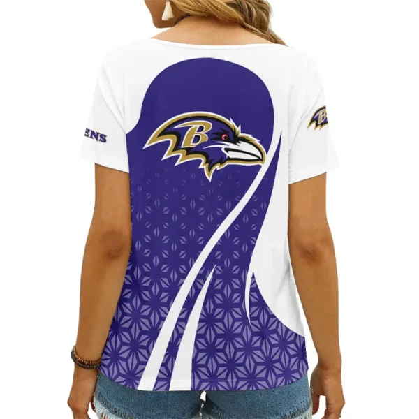 Baltimore Ravens Summer New Women's Short Sleeve T-shirt 3D Trending 2025 AGCWTS900 - Image 2