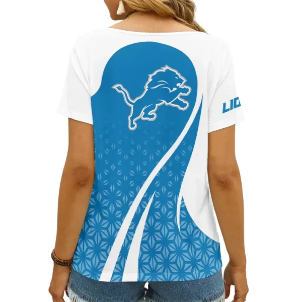 Detroit Lions Summer New Women's Short Sleeve T-shirt 3D Trending 2025 AGCWTS908 - Image 2