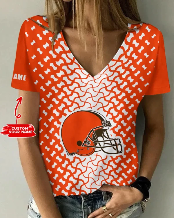 Cleveland Browns Summer New Women's Short Sleeve T-shirt 3D Trending 2025 AGCWTS943