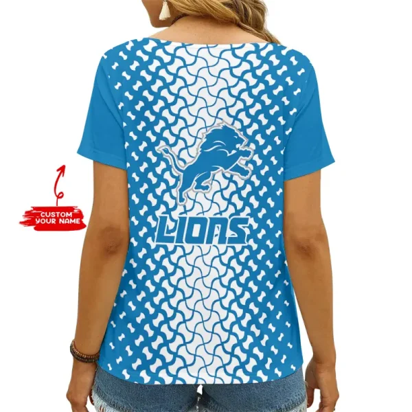 Detroit Lions Summer New Women's Short Sleeve T-shirt 3D Trending 2025 AGCWTS946 - Image 2