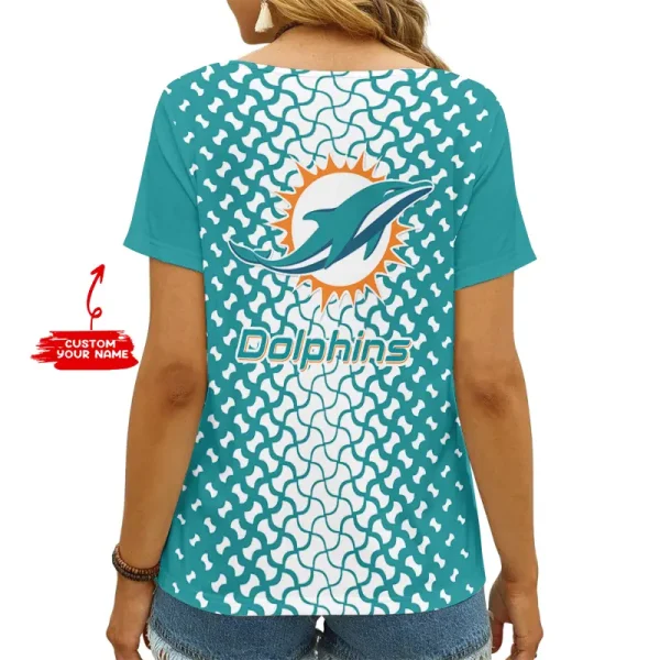 Miami Dolphins Summer New Women's Short Sleeve T-shirt 3D Trending 2025 AGCWTS955 - Image 2