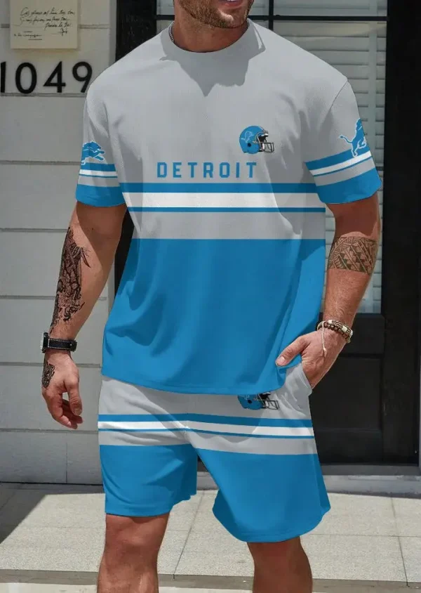 Detroit Lions Limited Edition Summer Collection T-shirt And Shorts Set