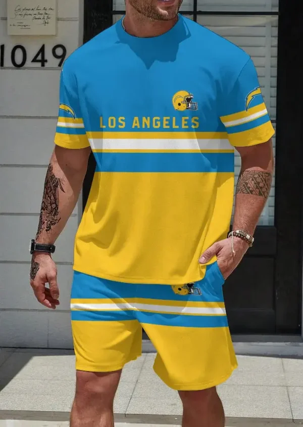 Los Angeles Chargers Limited Edition Summer Collection T-shirt And Shorts Set
