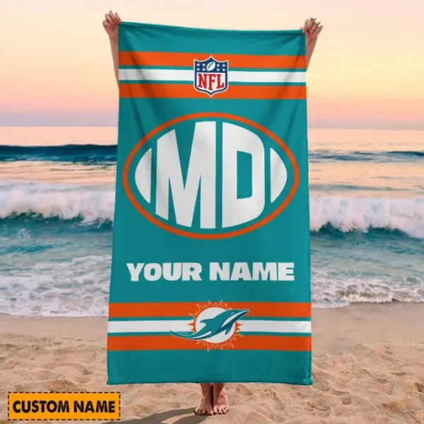 Miami Dolphins NFL Beach Towels New 2025 - Image 2