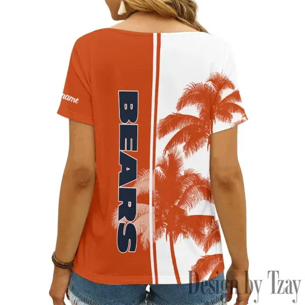 Chicago Bears Girl Clothes Summer V-neck Short-sleeved Tees New 2025 AGCWTS999 - Image 2