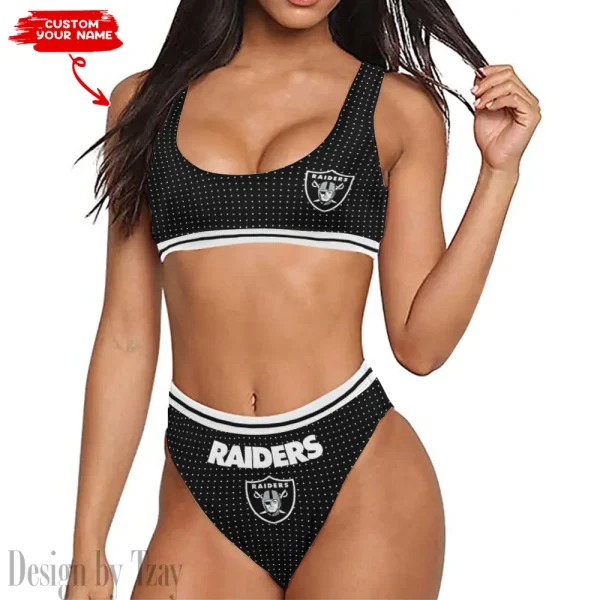 Las Vegas Raiders Women's Sport Two-Piece Swimsuit New 2025 98SBS019