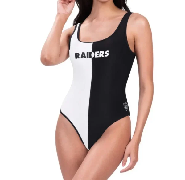 Las Vegas Raiders Women's Halter Straps Backless Swimsuit