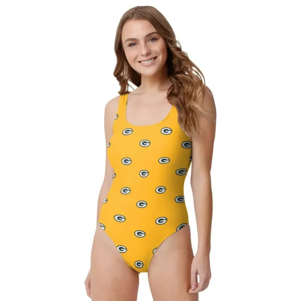 Green Bay Packers Women's Halter Straps Backless Swimsuit - Image 2
