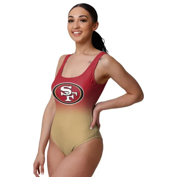 San Francisco 49ers Women's Halter Straps Backless Swimsuit - Image 2
