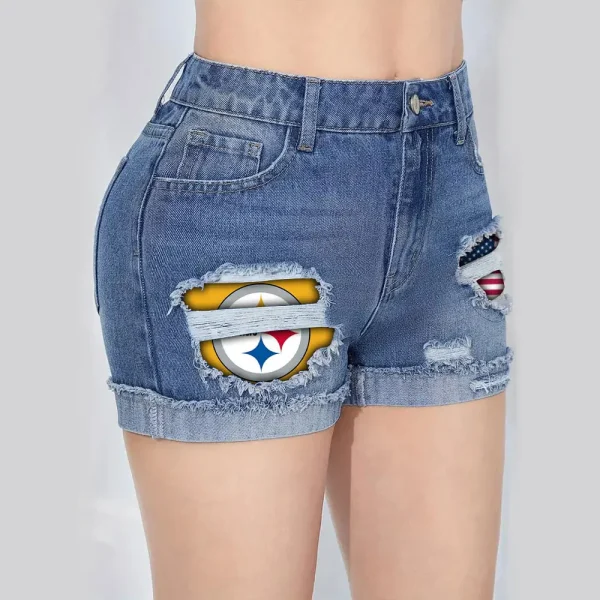 Pittsburgh Steelers New Woman Jean Shorts Sporty Style SPTNWJS002 - Image 3