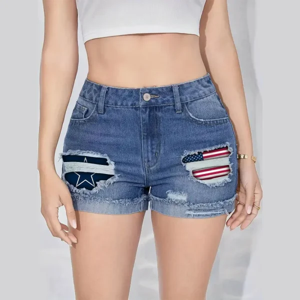 Dallas Cowboys New Woman Jean Shorts Sporty Style SPTNWJS003 - Image 5