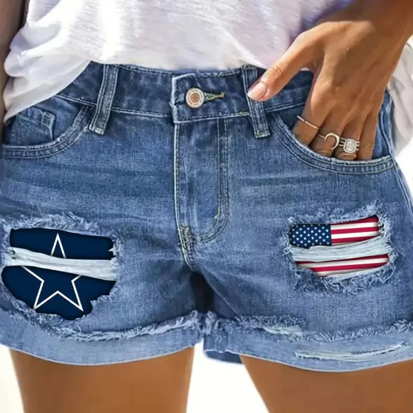 Dallas Cowboys New Woman Jean Shorts Sporty Style SPTNWJS003
