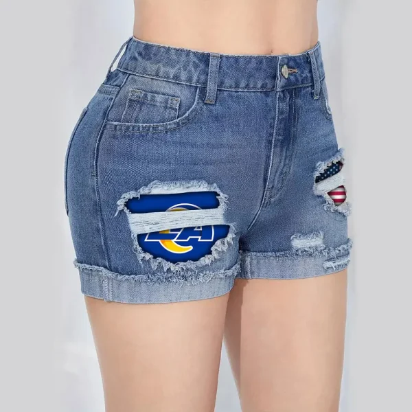 Los Angeles Rams New Woman Jean Shorts Sporty Style SPTNWJS006 - Image 3