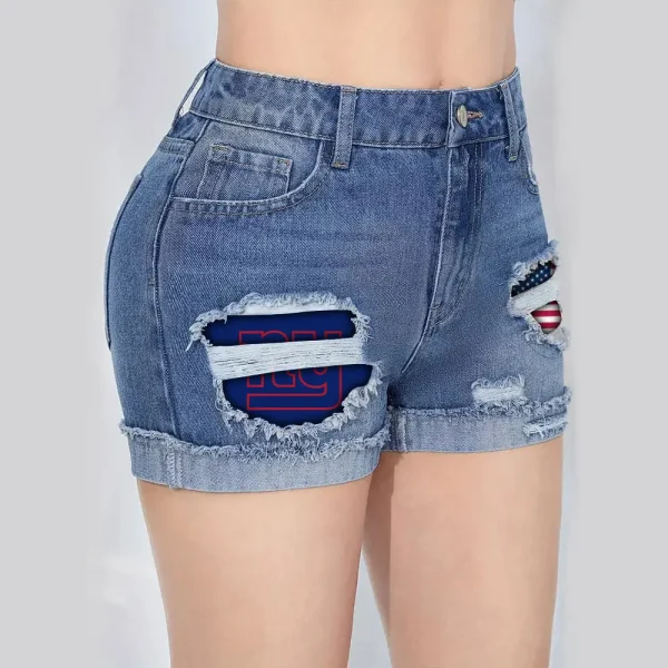 New York Giants New Woman Jean Shorts Sporty Style SPTNWJS010 - Image 3