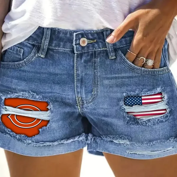 Chicago Bears New Woman Jean Shorts Sporty Style SPTNWJS011