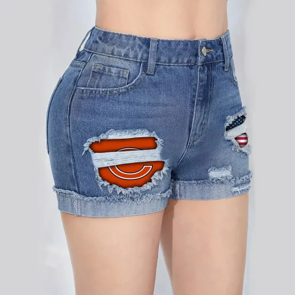 Chicago Bears New Woman Jean Shorts Sporty Style SPTNWJS011 - Image 3