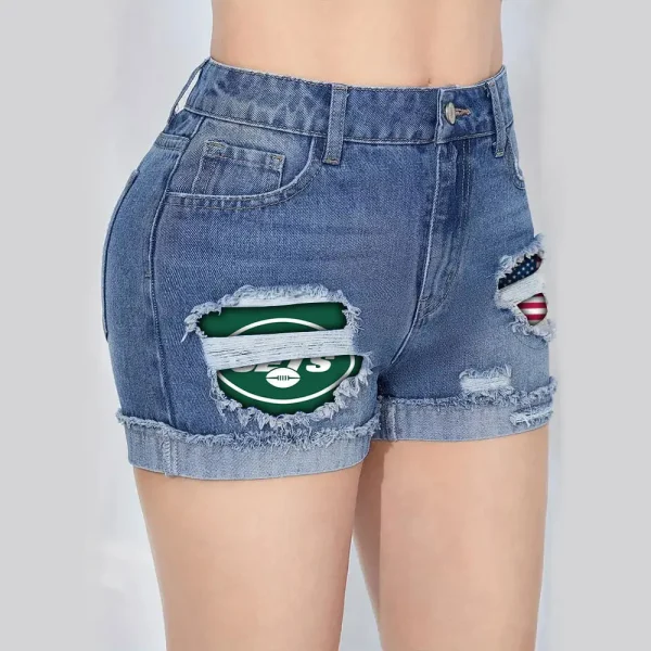 New York Jets New Woman Jean Shorts Sporty Style SPTNWJS013 - Image 3