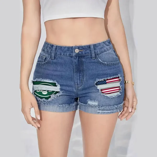 New York Jets New Woman Jean Shorts Sporty Style SPTNWJS013 - Image 4