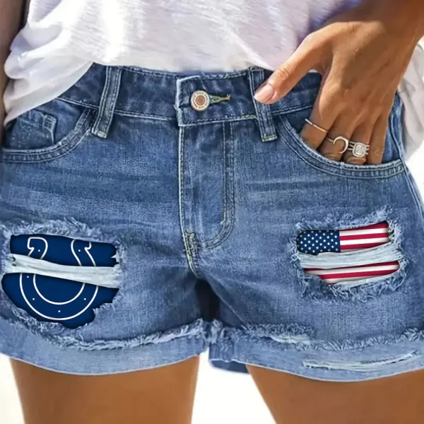 Indianapolis Colts New Woman Jean Shorts Sporty Style SPTNWJS014