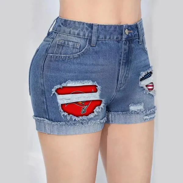 Tampa Bay Buccaneers New Woman Jean Shorts Sporty Style SPTNWJS016 - Image 4