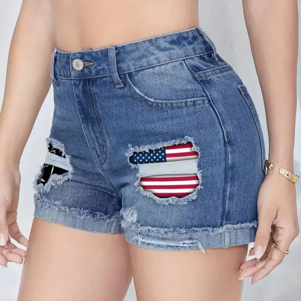 Las Vegas Raiders New Woman Jean Shorts Sporty Style SPTNWJS017 - Image 3