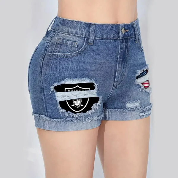 Las Vegas Raiders New Woman Jean Shorts Sporty Style SPTNWJS017 - Image 4