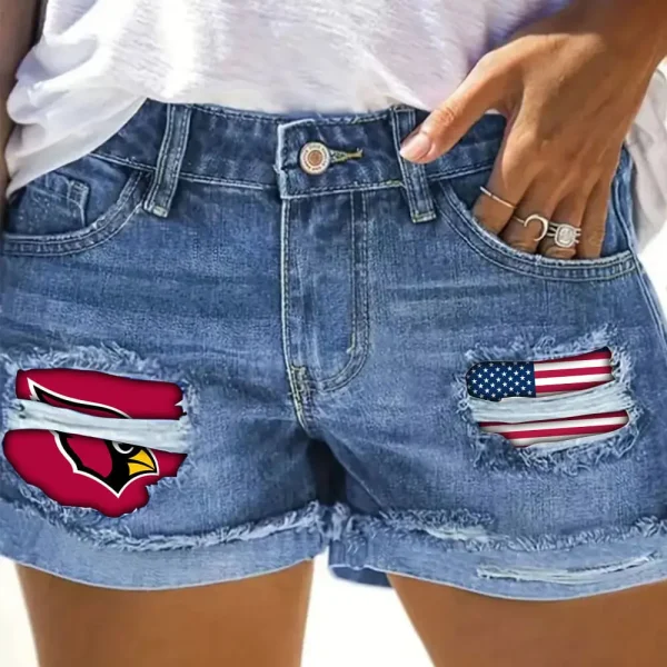 Arizona Cardinals New Woman Jean Shorts Sporty Style SPTNWJS018