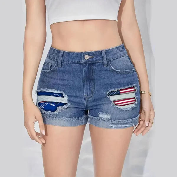 Buffalo Bills New Woman Jean Shorts Sporty Style SPTNWJS019 - Image 3