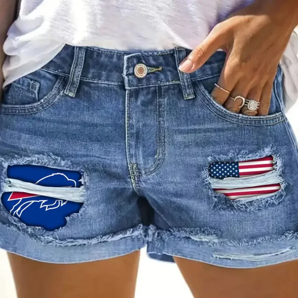 Buffalo Bills New Woman Jean Shorts Sporty Style SPTNWJS019