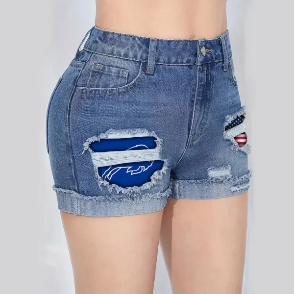 Buffalo Bills New Woman Jean Shorts Sporty Style SPTNWJS019 - Image 5