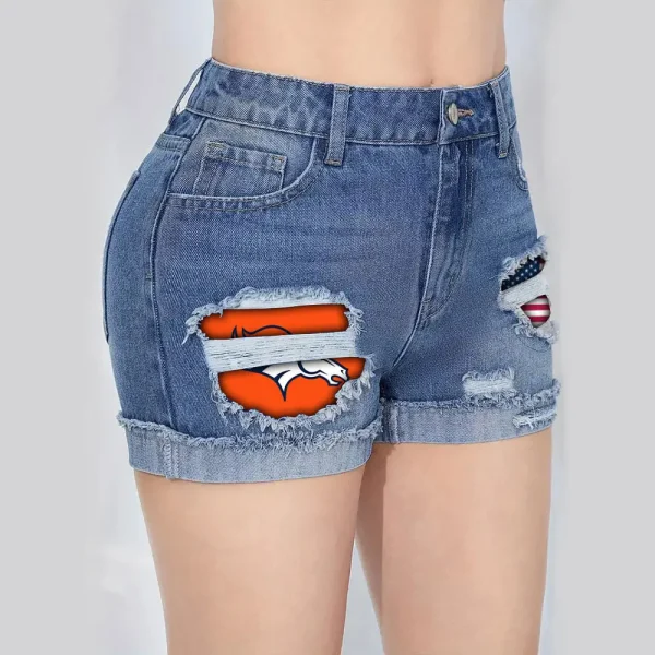 Denver Broncos New Woman Jean Shorts Sporty Style SPTNWJS020 - Image 3