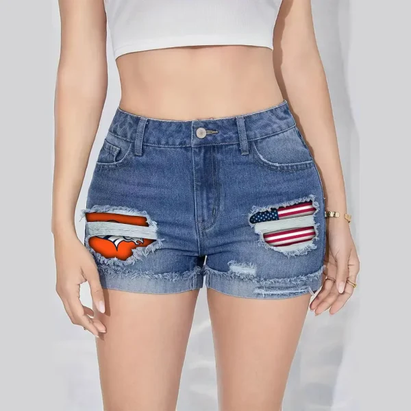 Denver Broncos New Woman Jean Shorts Sporty Style SPTNWJS020 - Image 5