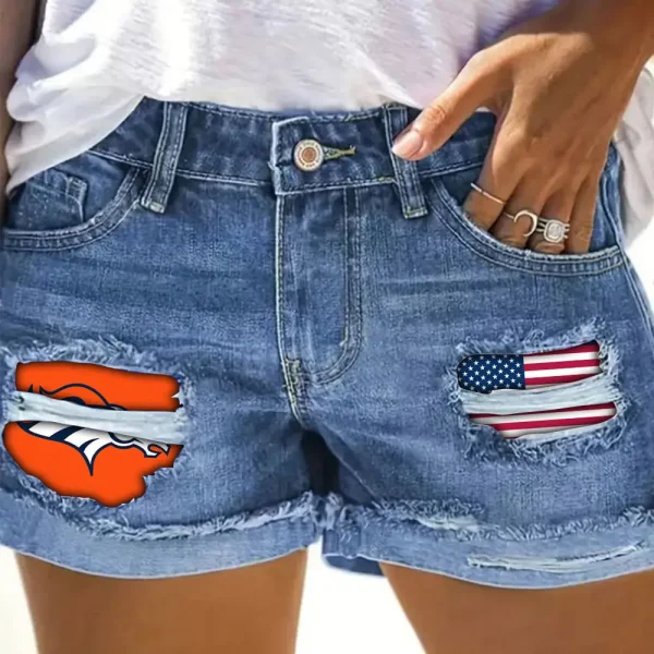 Denver Broncos New Woman Jean Shorts Sporty Style SPTNWJS020